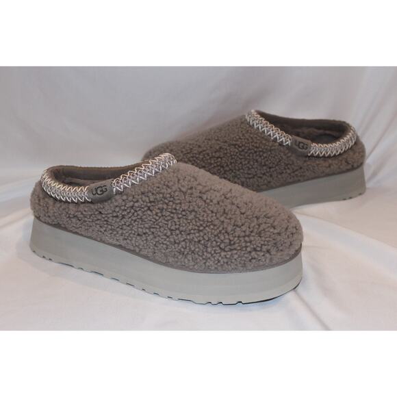 UGG WOMEN'S TAZZ CURLY SHEARLING SLIPPERS GRAY NIB - Picture 2 of 6
